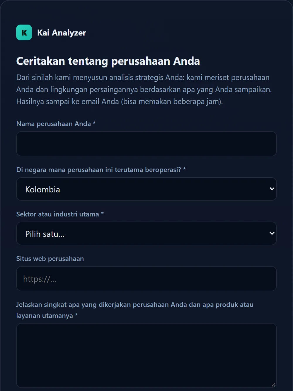 Formulir KAI Analyzer